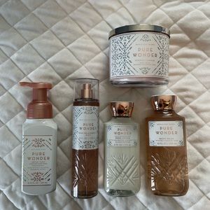 NWT Bath & Body Works set - soap, fragrance, body lotion, body wash, & candle